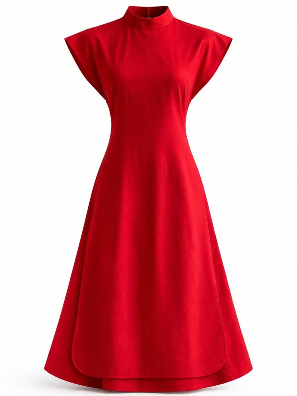 VINCE Red Poppy Asymmetrical Dress NWT Size M Designer Minimalist